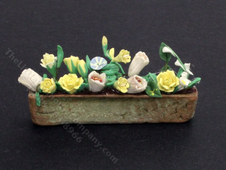 (image for) Handmade Miniature Pastel Flower Box for Dollhouses
