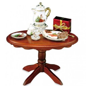 (image for) Miniature Christmas Tea & Cookies on Table for Dollhouses