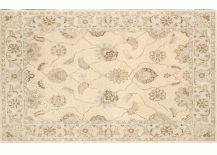 (image for) Miniature Medium Scale Beige Floral Rug