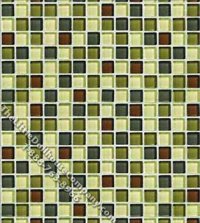 (image for) Green Mosaic Glass Tile Pattern Wallpaper for Dollhouses