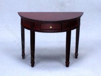 (image for) Miniature Mahogany Demi-Lune Console Table for Dollhouses