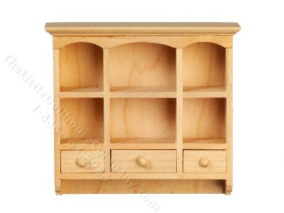 (image for) Miniature Wall Cabinet with Drawers for Dollhouses, Unfinished