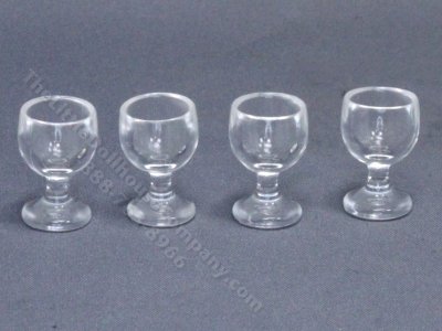 (image for) Miniature Set of 4 Plastic Wine Glasses for Dollhouses