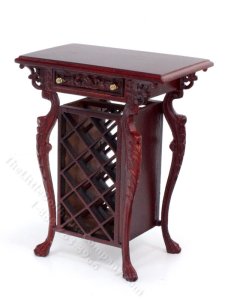 (image for) Dollhouse Scale Model Fantasy Lyre Wine Rack Mahogany
