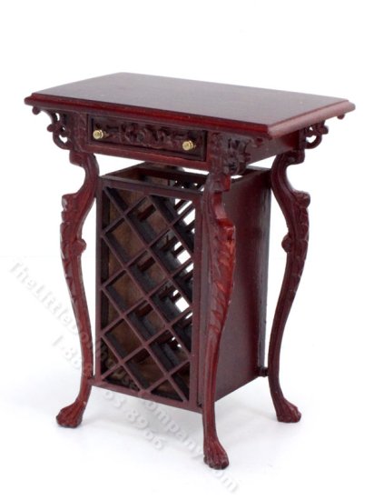 (image for) Dollhouse Scale Model Fantasy Lyre Wine Rack Mahogany
