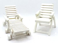 (image for) Miniature 2 Piece White Patio Set for Dollhouses