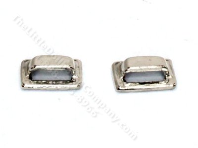(image for) Chrome Square Drawer Pulls for Dollhouse Scale Models (2/pk)