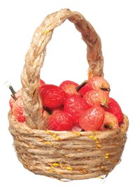 (image for) Miniature Basket of Strawberries for Dollhouses
