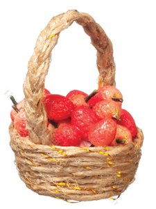 (image for) Miniature Basket of Strawberries for Dollhouses