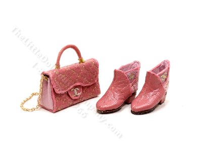 (image for) Pink Chanel Quilted Leather Purse and Boots by Judith Blondell