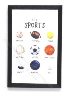 (image for) Miniature Sports Rectangular Print for Dollhouses