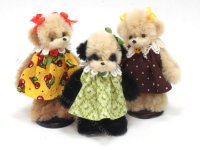 (image for) Miniature Standing Teddy Bear in Dress by Sue Wilkes