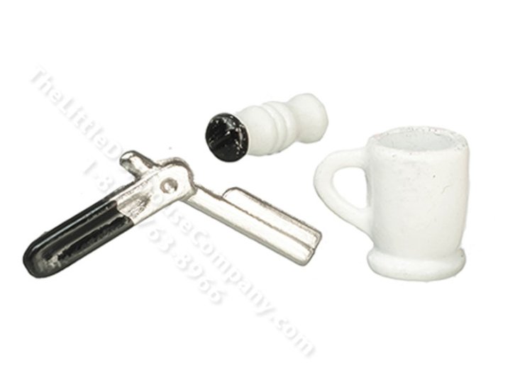 (image for) Miniature Shaving Set for Dollhouses