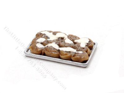 (image for) Miniature Tray of Cinnamon Rolls for Dollhouses