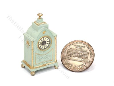 (image for) Miniature Victorian Style Bracket/Mantel Clock - Light Green