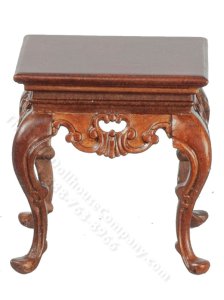 (image for) Miniature Carved Walnut Victorian End Table for Dollhouses