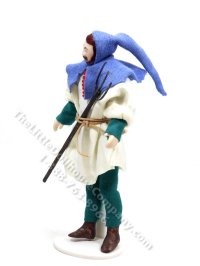 (image for) Miniature Full Scale Medieval Farmer Doll with Pitchfork
