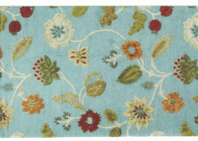 (image for) Miniature 2X-Small Scale Light Blue Floral Rug