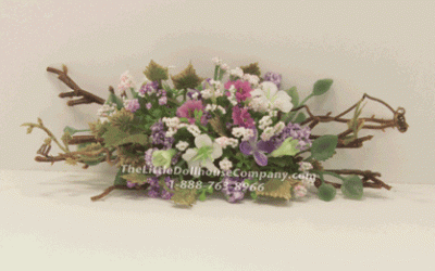 (image for) Miniature White and Violet Swag For Dollhouses