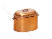 (image for) Miniature Oval Copper Pot for Dollhouses