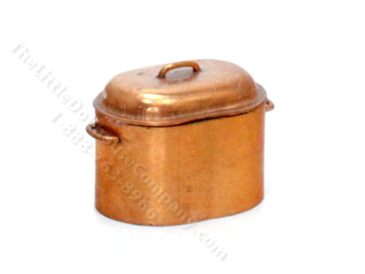 (image for) Miniature Oval Copper Pot for Dollhouses