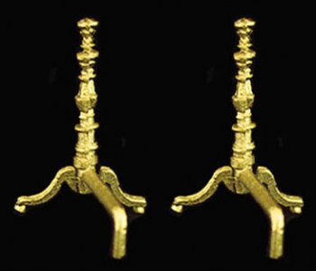 (image for) Miniature Fireplace Andirons Gold for Dollhouses
