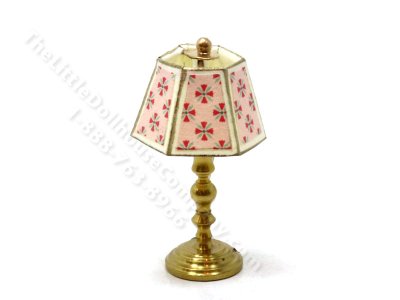 (image for) Miniature 12v Medium Table Lamp for Dollhouses - Pink