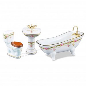 (image for) Miniature Victoria Bathroom Set for Dollhouses