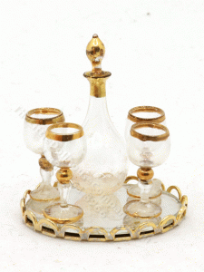 (image for) Miniature Decanter, Tray, and Glass Set