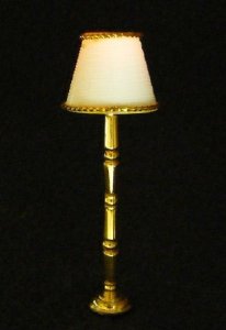 (image for) Dollhouse 1/2 Scale Model Gold-Base Floor Lamp