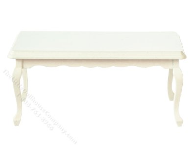 (image for) Miniature Queen Anne Dining Table for Dollhouses - White