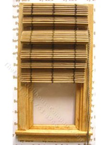 (image for) Dollhouse Scale Bamboo Roman Shades for Doors