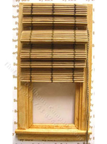 (image for) Dollhouse Scale Bamboo Roman Shades for Doors