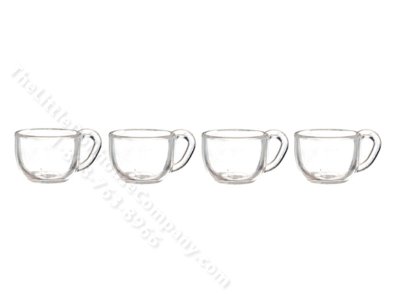 (image for) Miniature Set of 4 Clear Coffee Cups for Dollhouses