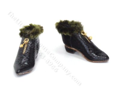(image for) Miniature Leather Fur Trimmed Boots by Judith Blondell