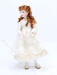 (image for) Porcelain Doll in Cream Dress by Pat Melvin