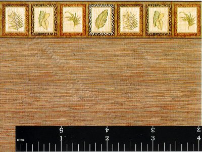 (image for) Wood Grain Pattern Wallpaper with Border for Dollhouses