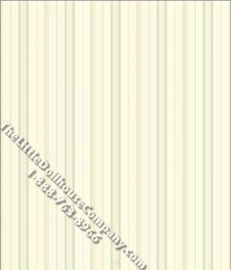 (image for) Dollhouse Scale Model Wallpaper Aqua Evelyn Stripe Pattern
