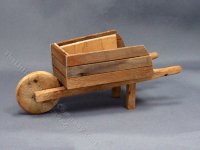 (image for) Miniature Oak Wheelbarrow for Dollhouses