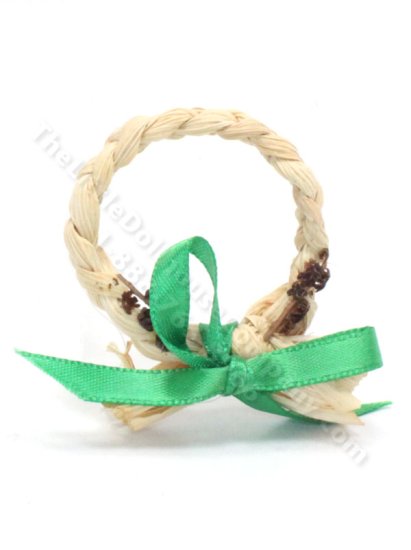 (image for) As-Is Miniature Braided Straw Wreath for Dollhouses