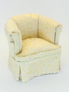 (image for) Tub Style Over Stuffed Arm Chair in Gold Fabric