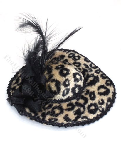 (image for) Dollhouse Miniature Animal Print Ladies Hat