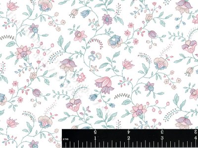 (image for) Pink Paisely Vine on White Miniature Wallpaper for Dollhouses