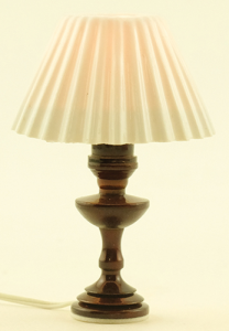 (image for) Dollhouse Miniature Pleated Shade Table Lamp Black Base