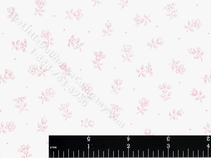(image for) Pink Flowers Miniature Wallpaper for Dollhouses