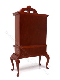 (image for) Vintage Miniature Bespaq Walnut China Hutch for Dollhouses