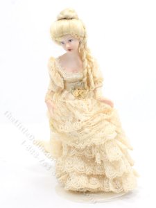 (image for) Porcelain Doll in Cream Lace Dress