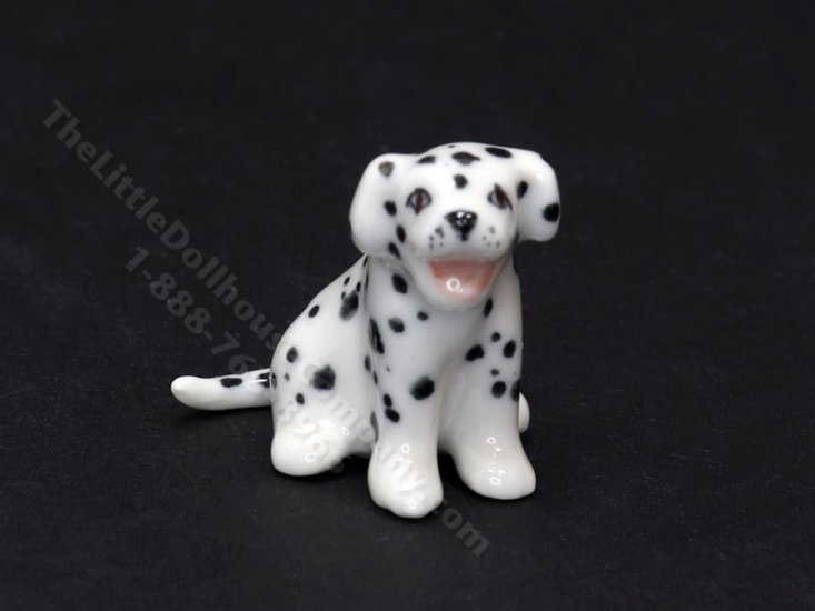(image for) Miniature Porcelain Dalmatian Figurine for Dollhouses
