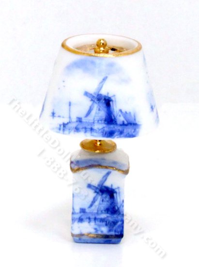 (image for) Miniature Windmill Porcelain Lamp for Dollhouses