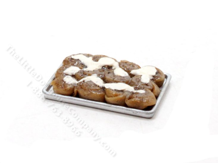 (image for) Miniature Tray of Cinnamon Rolls for Dollhouses
